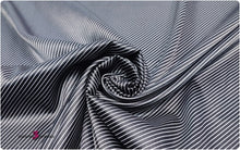 Load image into Gallery viewer, Printed Silky Satin Stretch - 1mm/3mm Diagonal Lines
