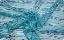 Load image into Gallery viewer, Luxury Printed Organza Fabric - Waved Lines - Feather Light
