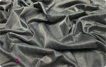 Load image into Gallery viewer, Printed  Silky Satin Stretch - 1mm/2mm Straight (in Length) Lines - Black and White
