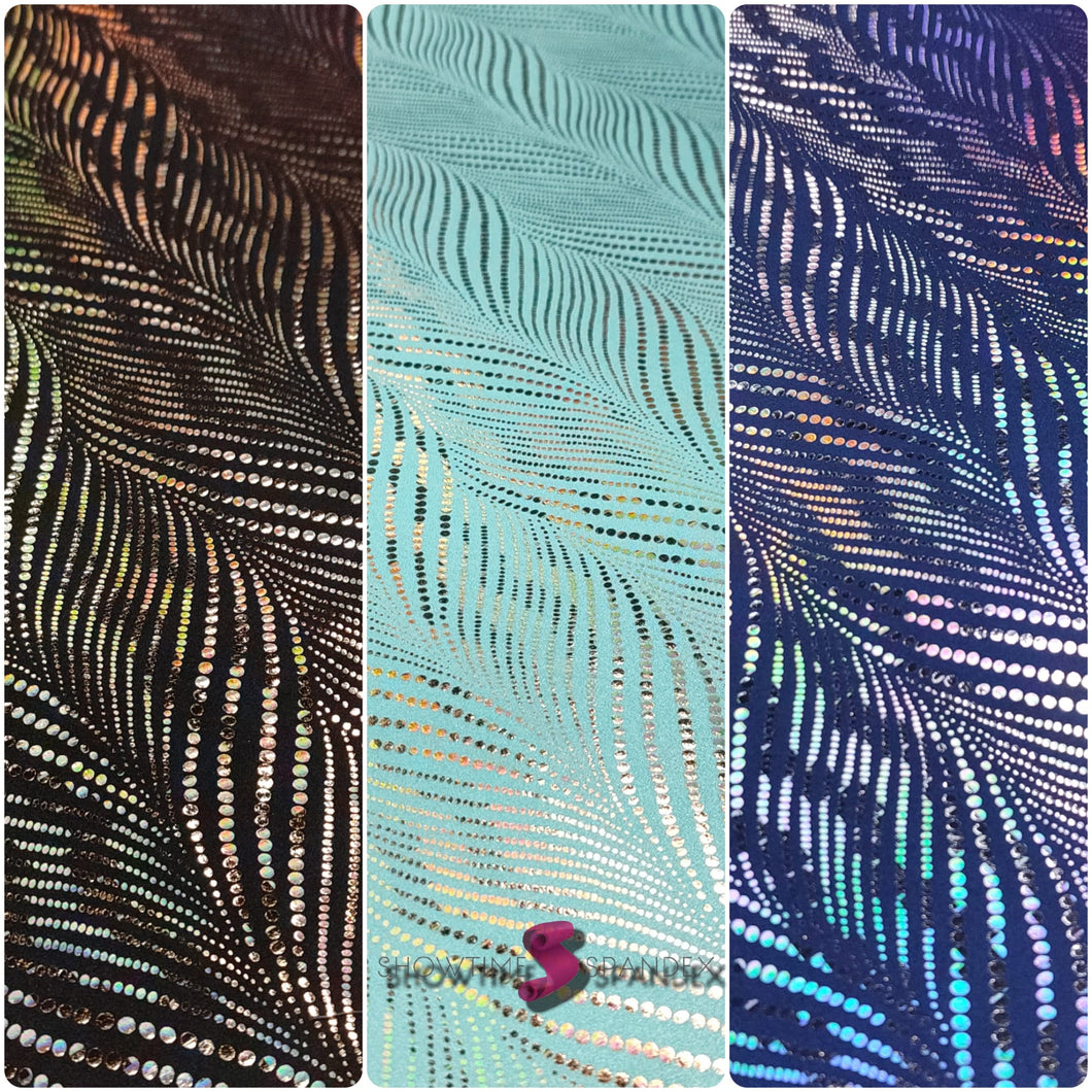 Holographic Patterned Dots on Nylon Spandex Fabric