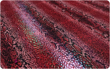 Load image into Gallery viewer, Printed Polyester Spandex Fabric - Wet Looking Python Skin - Iridescent - Medium Weight
