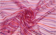 Load image into Gallery viewer, Luxury Printed Organza Fabric - Waved Lines - Feather Light
