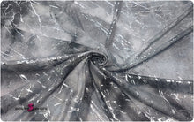 Load image into Gallery viewer, Tie Dye Organdy with Silver Lines Fabric - Lightweight - Semi Transparent
