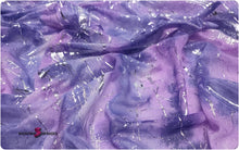 Load image into Gallery viewer, Tie Dye Organdy with Silver Lines Fabric - Lightweight - Semi Transparent
