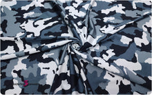 Load image into Gallery viewer, Grey Camouflage Printed Nylon Spandex Fabric
