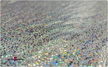 Load image into Gallery viewer, Small Dotted Nylon Spandex Fabric - Holographic - 4-way Stretch - Silver - Gold
