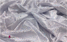 Load image into Gallery viewer, Small Dotted Nylon Spandex Fabric - Holographic - 4-way Stretch - Silver - Gold
