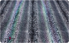 Load image into Gallery viewer, Printed Polyester Spandex Fabric - Wet Looking Python Skin - Iridescent - Medium Weight
