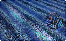 Load image into Gallery viewer, Printed Polyester Spandex Fabric - Wet Looking Python Skin - Iridescent - Medium Weight
