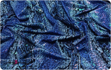 Load image into Gallery viewer, Printed Polyester Spandex Fabric - Wet Looking Python Skin - Iridescent - Medium Weight
