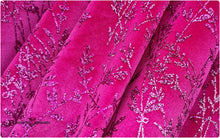 Load image into Gallery viewer, Glitter Printed Velvet Fabric - 4-way Stretch - Pinks
