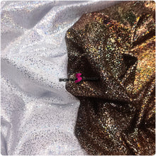 Load image into Gallery viewer, Small Dotted Nylon Spandex Fabric - Holographic - 4-way Stretch - Silver - Gold
