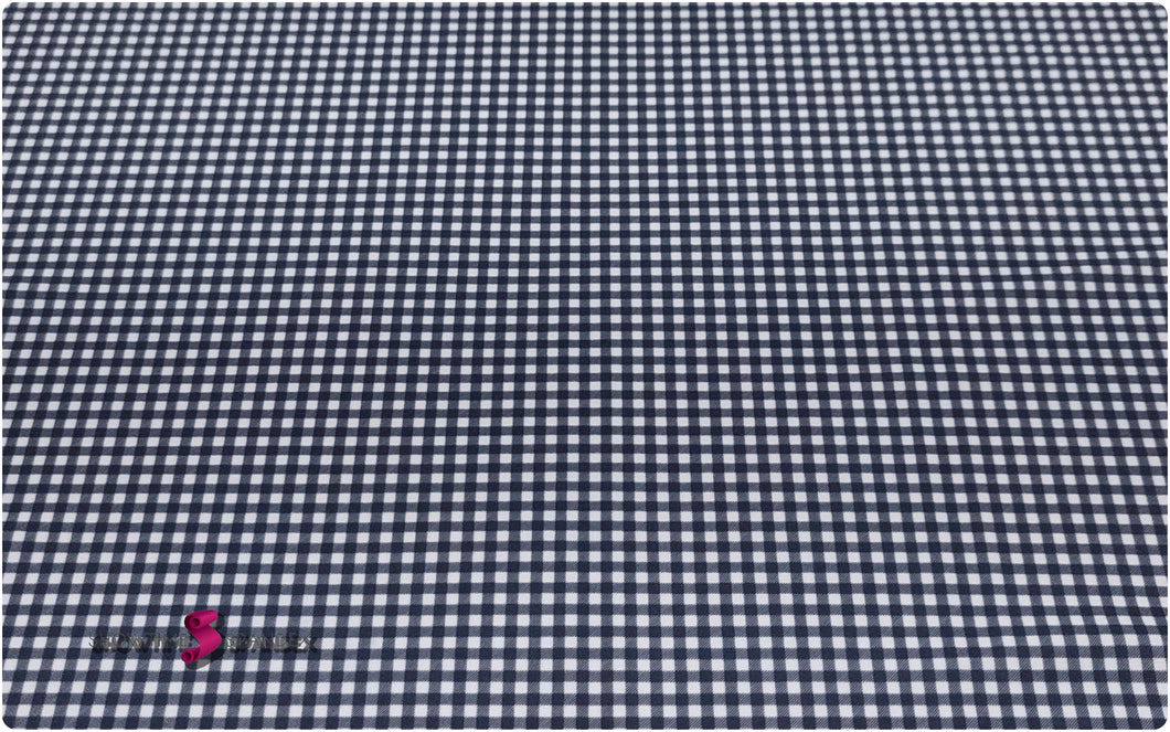 Small Checked Printed Nylon Spandex Fabric - 4-way Stretch - 3mm by 3mm Squares