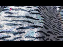 Load and play video in Gallery viewer, Holographic Tiger Skin Nylon Spandex Fabric - Four-way Stretch
