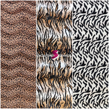 Load image into Gallery viewer, Faux Fur Animal (Jaguar, Tiger, Zebra) Print - Medium Weight Weight - Non Stretch
