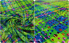 Load image into Gallery viewer, Square Printed Nylon Spandex - 200 GSM - Four-way Stretch - Shiny Dots
